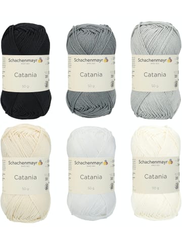 Schachenmayr since 1822 Handstrickgarne Catania, Set in Schwarz Weiss Mix