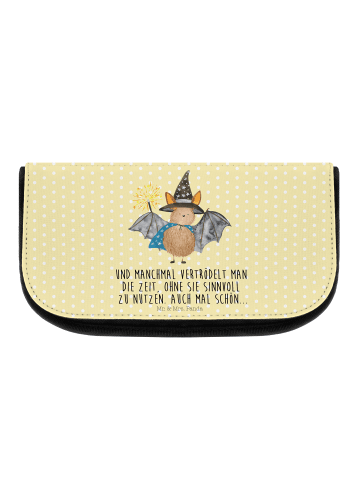 Mr. & Mrs. Panda Waschtasche Fledermaus Zauberer mit Spruch in Gelb Pastell