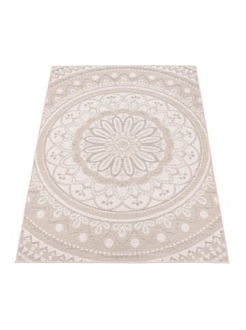 KADIMA DESIGN Teppich Kurzflor Mandala Wohnzimmer in Sand