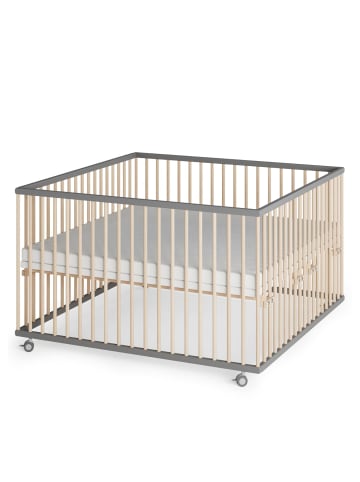 Sämann Sämann Laufgitter mit Matratze SleepPlus, Lattenrost Sprossen grau/natur Premium