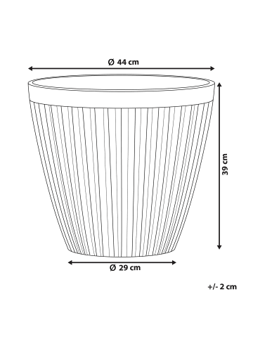 Beliani Outdoor Blumentopf POKA in Grau - (W) 44 x (H) 39 x (L) 44 cm