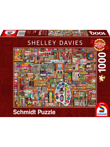 Schmidt Spiele Vintage Künstlermaterialien Puzzle 1.000 Teile | Erwachsenenpuzzle Shelley...