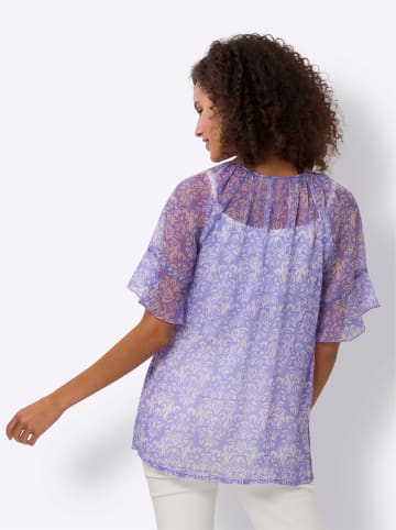 Heine Druckbluse in lavendel-ecru-bedruckt