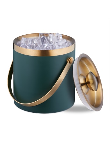 relaxdays Eiswürfelbehälter in Grün/ Gold - 1,5 Liter