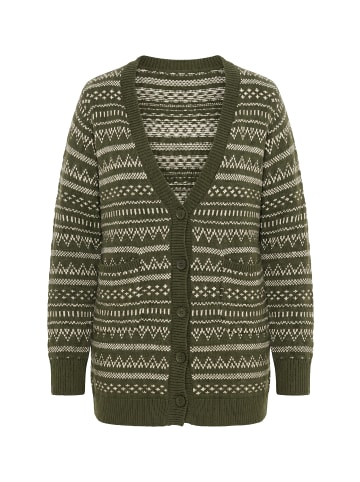 Ulla Popken Strickjacke in dunkel khaki