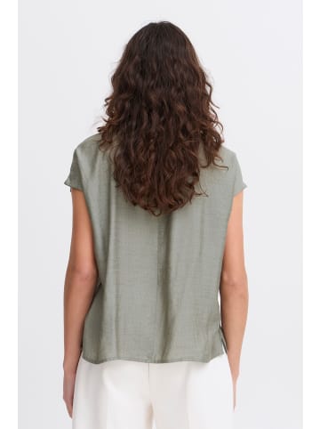 Fransa Kurzarm-Bluse FRARIANA Loose fit in Agave Green