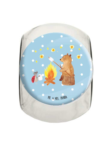 Mr. & Mrs. Panda Bonbonglas Bär & Marienkäfer Lagerfeuer ohne Sp... in Blau Pastell