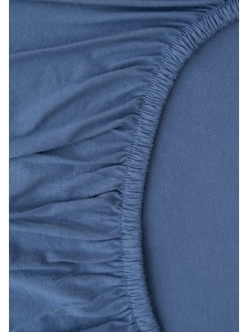 MELA Jersey Spannbetttuch Style PAMBAN in blau