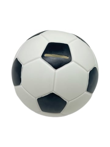 relaxdays Fußball Spardose in Schwarz/ Weiß - 15 cm