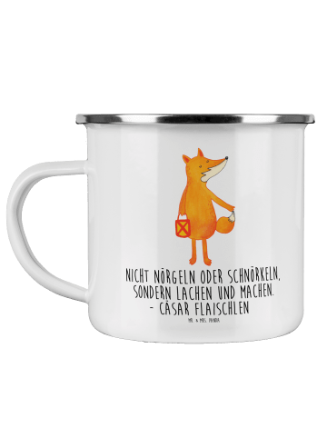 Mr. & Mrs. Panda Teebecher Fuchs Laterne mit Spruch in Weiß