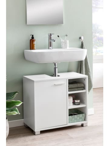 FineBuy Badunterschrank in Weiß / MDF / 60x32x55