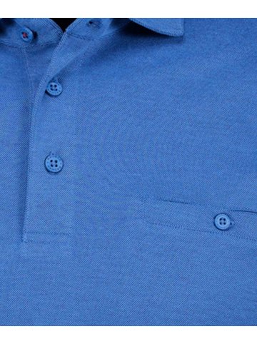 Ragman Softknit-Poloshirt mit Bund, Velvet Touch in Blau