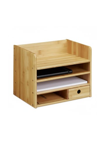 relaxdays Schreibtisch-Organizer in Braun
