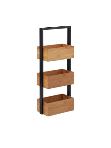 relaxdays Badregal in Natur - (B)28,5 x (H)67 x (T)15 cm