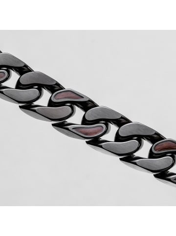 Holzkern Herren-Armband Edelstahl mit Holz Bodyguards Walnuss/Dunkelgrau Braun