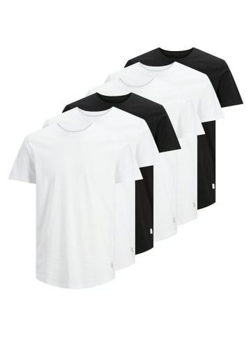 Jack & Jones T-Shirt 6er Pack in Weiß/Schwarz