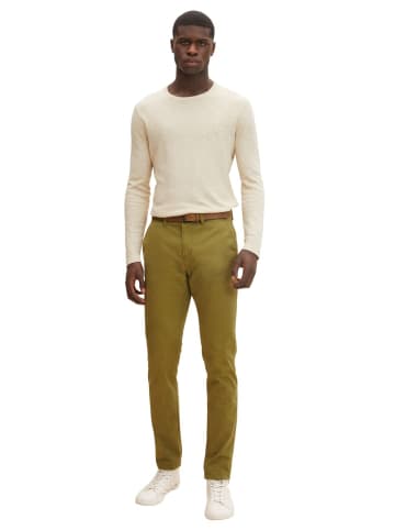 TOM TAILOR Denim Stoffhose / Chino SLIM CHINO BELT slim in Oliv