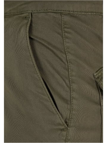 Urban Classics Urban Classics Damen Ladies High Waist Wide Leg Twill Cargo Pants in olive