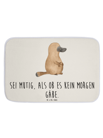 Mr. & Mrs. Panda Badezimmerteppich Schnabeltier Mut mit Spruch in Weiß