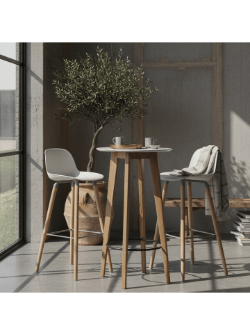 KADIMA DESIGN Stehtisch | Weiß, 60x110x60cm, Skandinavisch, Bar