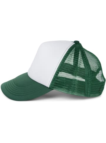 styleBREAKER Mesh Cap in Weiß-Dunkelgrün