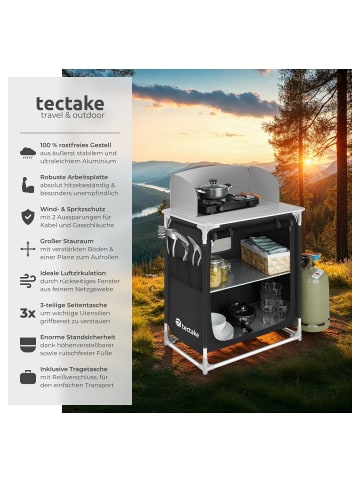 tectake Camping-Klapptisch, Maße: 76 x 53,5 x 107 cm, lässt sich falten