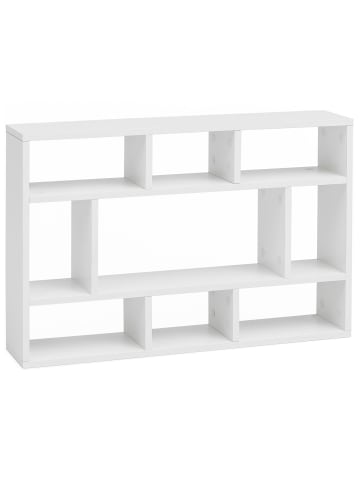KADIMA DESIGN Wandregal mit 9 Fächern, Melaminharz-Beschichtung, 75x51x16 cm in Weiß