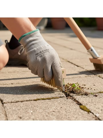 relaxdays 3 x Unkraut-Fugenbürste in Natur/ Gold