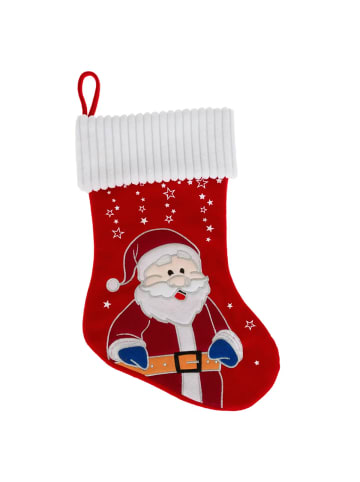 Atmosphera Créateur d'intérieur Weihnachtsstrumpf für Geschenke, Weihnachtsmann in Rot, 26 x 2 x 42 cm