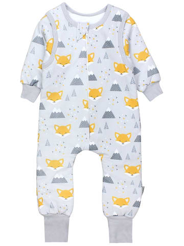 TupTam Baby Schlafsack mit Beinen und Ärmel ganzjährig in grau/gelb