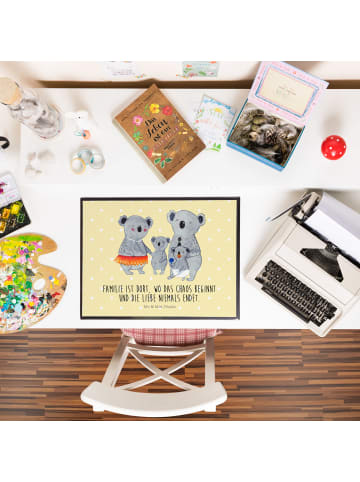 Mr. & Mrs. Panda Tischschutz Koala Familie mit Spruch in Gelb Pastell
