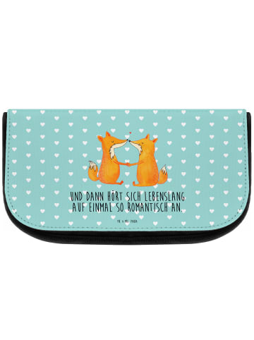Mr. & Mrs. Panda Kulturbeutel Füchse Liebe mit Spruch in Türkis Pastell