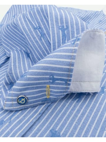 COLOURS & SONS Knopfleisten Langarmshirt für Herren in blau