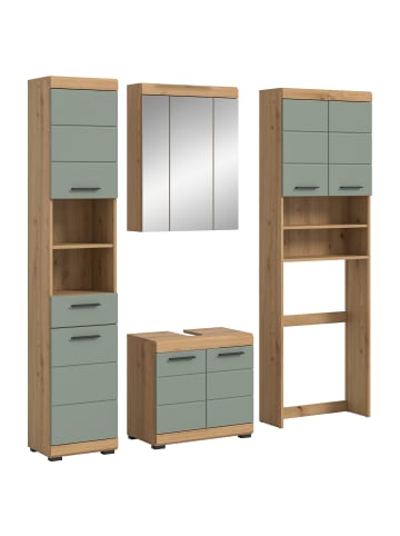 xonox.home Badkombination in Artisan Eiche/Salbei - (B) 190 x (H) 191 x (T) 34