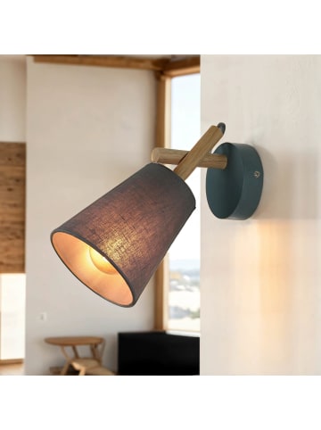 Licht-Erlebnisse Wandlampe (B)14 x (H)28 cm in Helles Holz Grau