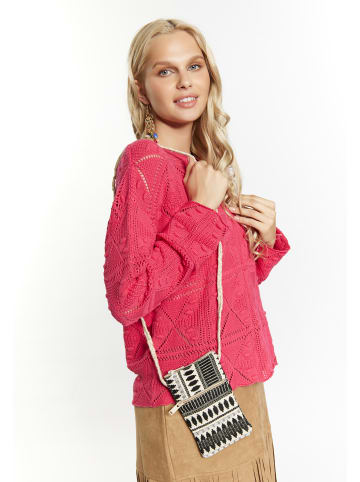 IZIA Damen Phone Bag in Schwarz Wollweiss