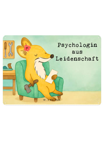 Mr. & Mrs. Panda Schild Psychologin Leidenschaft Design mit Spruch in Weiß
