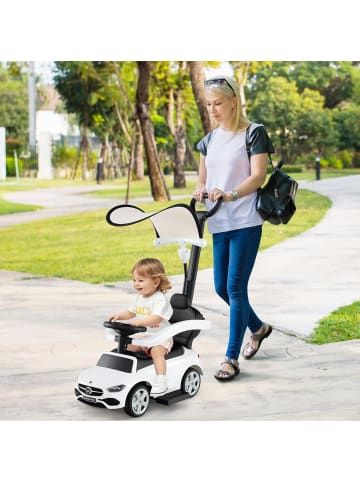 COSTWAY 3-in-1 Rutschfahrzeug mit Schiebegriff in Weiß