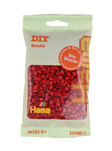 Hama Beutel mit 1000 Bio Midi-Bügelperlen mittelrot - ab 5 Jahren