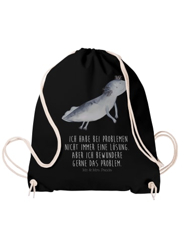 Mr. & Mrs. Panda Beutel Axolotl Schwimmen mit Spruch in Schwarz
