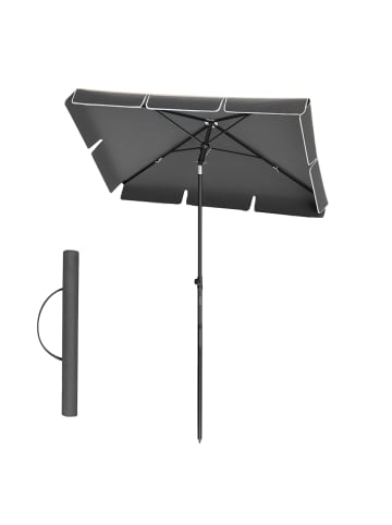 SONGMICS Sonnenschirm Sheld in Grau - (D)180 x (H)125 cm