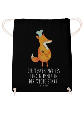Mr. & Mrs. Panda Sportbeutel Fuchs Koch mit Spruch in Schwarz