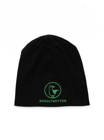 SCHIETWETTER Kinder Mütze "Schietwetter", Leichte Beanie in schwarz-neongrün