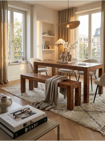 KADIMA DESIGN Esszimmer Sitzbank MUMBAI Massiv-Holz 140 x 45 x 35 cm in Massivholz