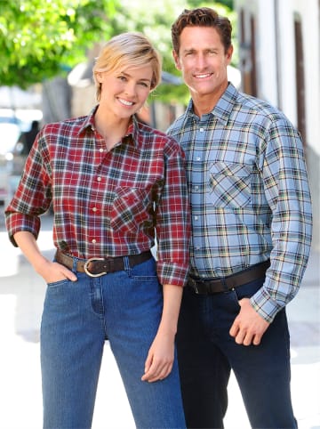 WITT WEIDEN Schlupf-Hemd in rot-grau