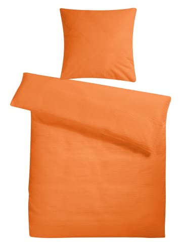 Carpe Sonno Seersucker Bettwäsche-Set in Orange