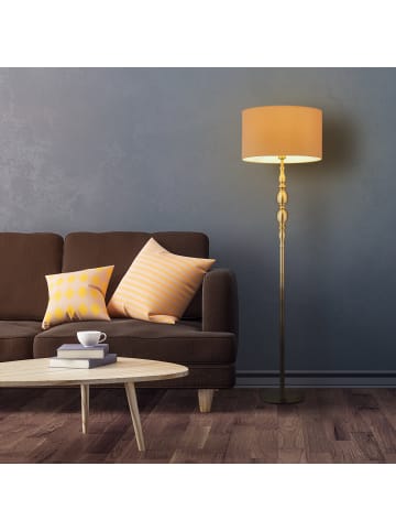 relaxdays Stehlampe in Beige/ Gold - (H)156 cm