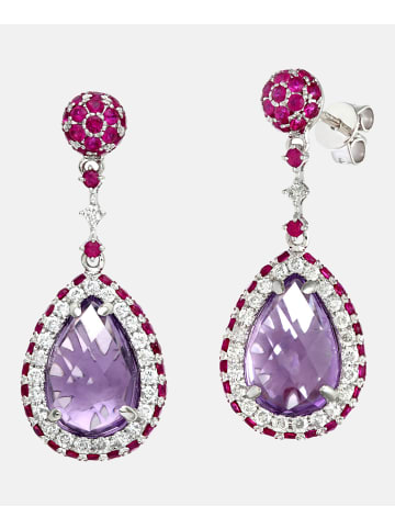 Diamant L'éternel Ohrringe aus 750 Gelbgold mit Diamant mit Rubin