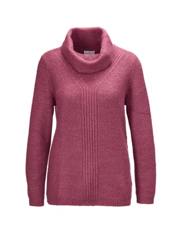 GOLDNER Strickpullover Strickpullover mit interessanter Struktur und Glitzergarn in brombeere