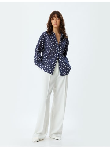KOTON Shirt in Marineblau Gemustert